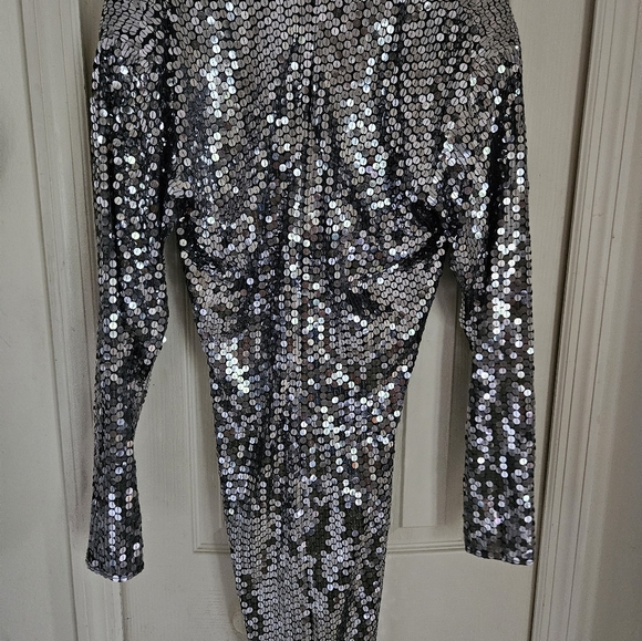 Vtg Silver Party Dress - Picture 4 of 4